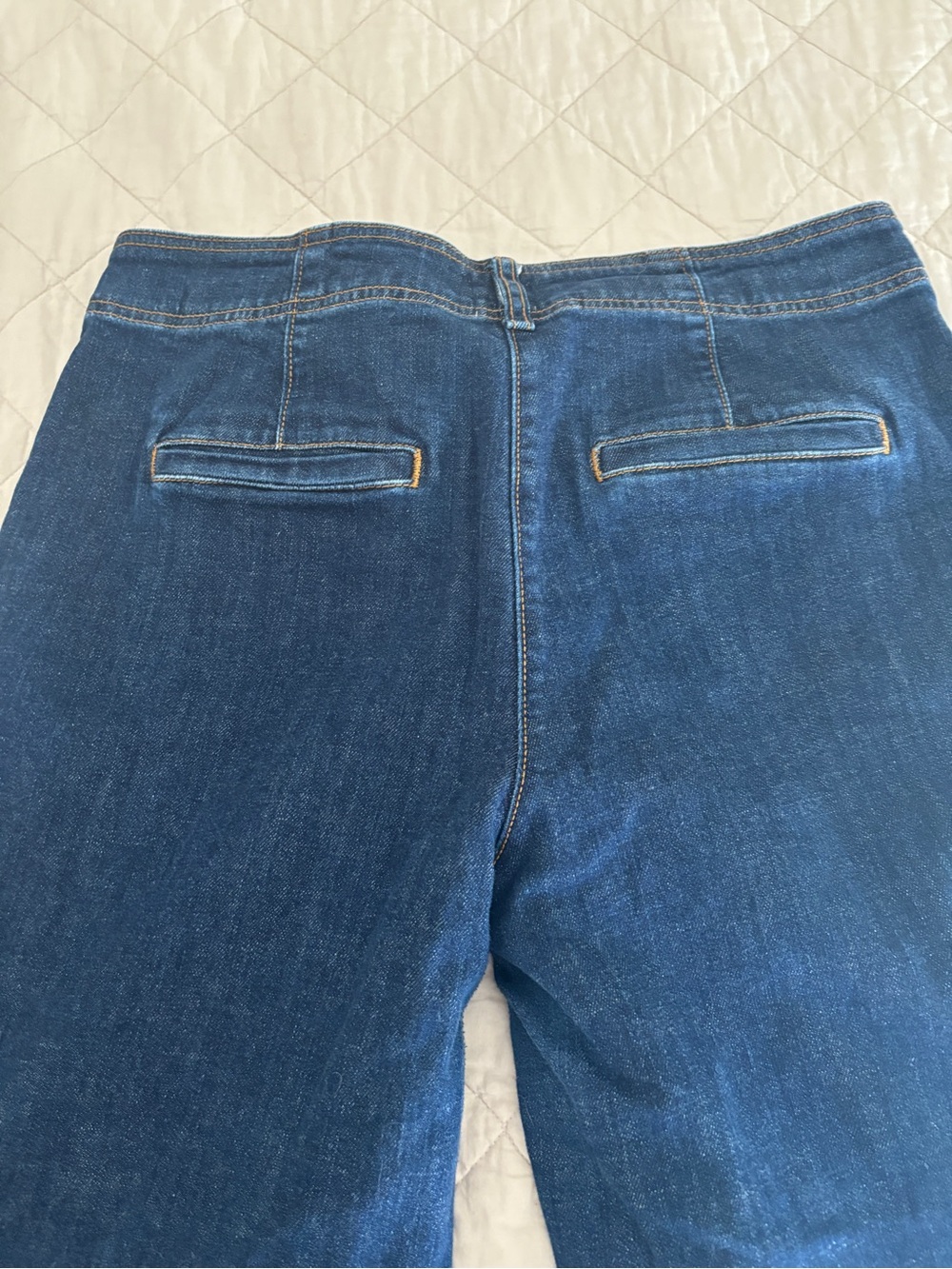 Maeve Scalloped Dark Indigo Wide-Leg Jeans - Picture 5 of 6